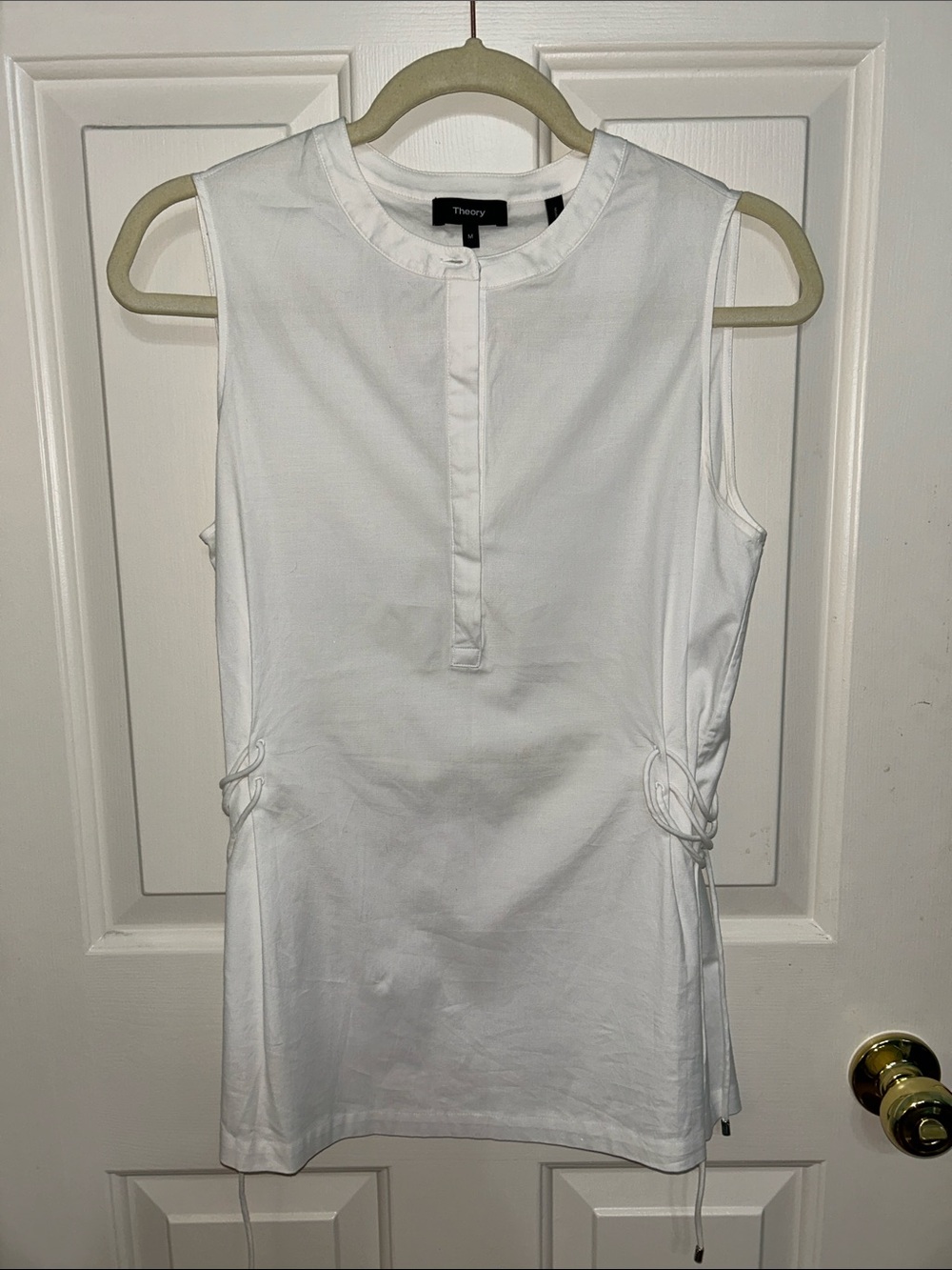 Theory White Sleeveless Side-Tie Tunic M can fit S small